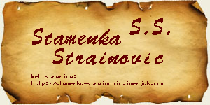 Stamenka Strainović vizit kartica